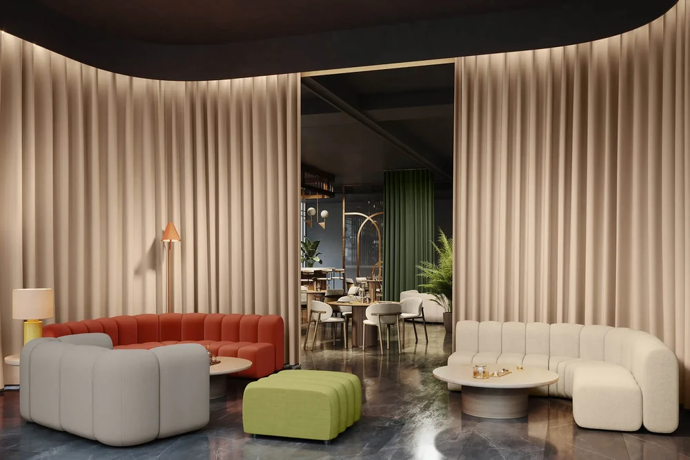 Acoustic Curtains - CGI Textile Solutions for Kvadrat — detail