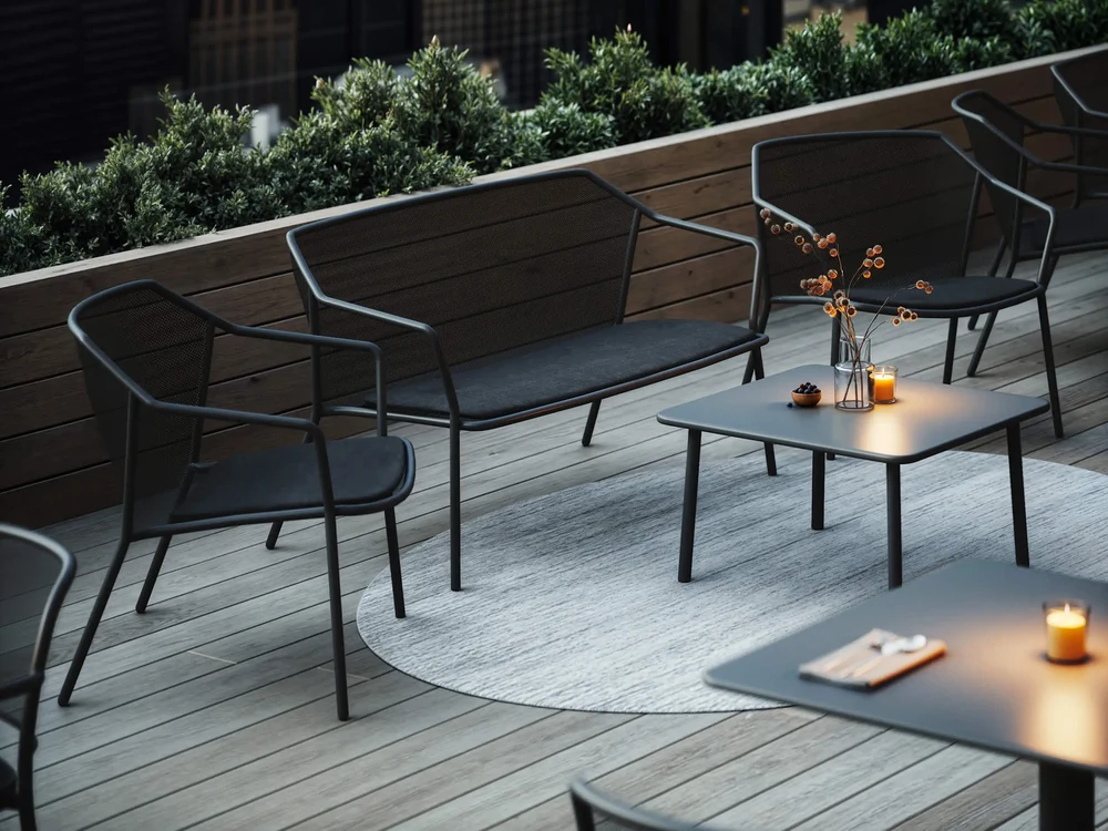 EMU: Outdoor Furniture Above Manhattan at Dusk — detail