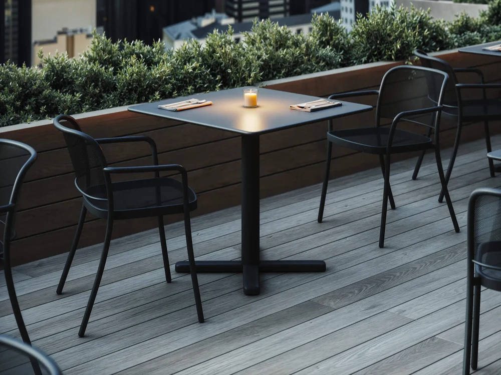 EMU: Outdoor Furniture Above Manhattan at Dusk — detail