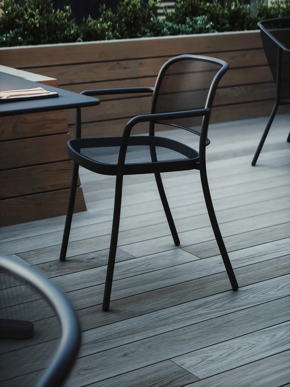 EMU: Outdoor Furniture Above Manhattan at Dusk — detail