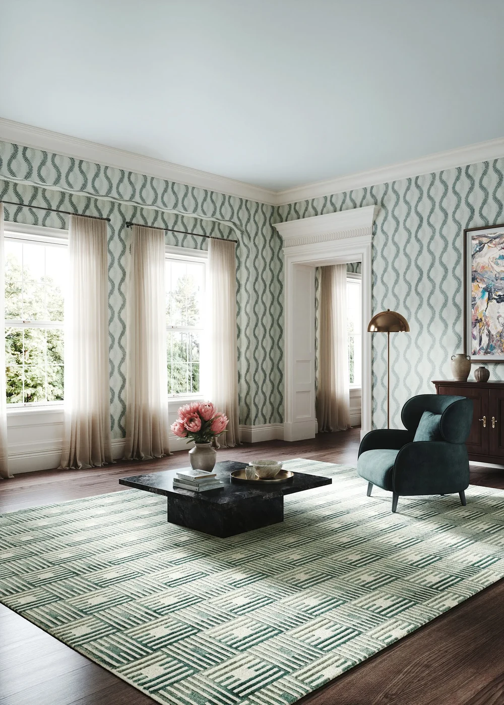 Perennials: Wallcoverings and Rugs in Conversation — detail