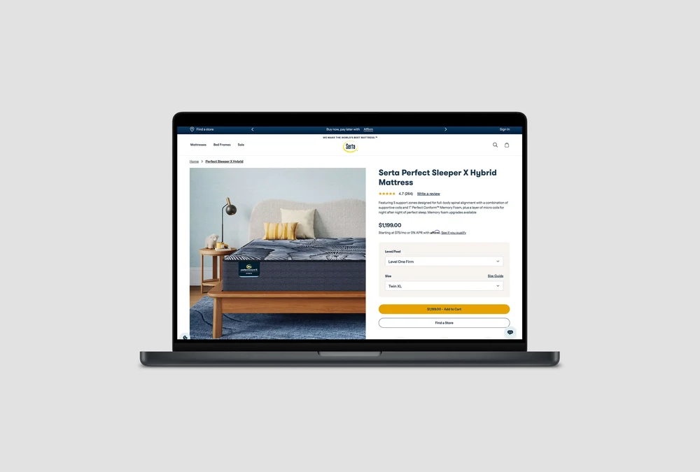 Serta Simmons: Mattress Renderings for the US Market — detail